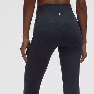 Lululemon High Rise Ribbed Black Cropped Active Leggings